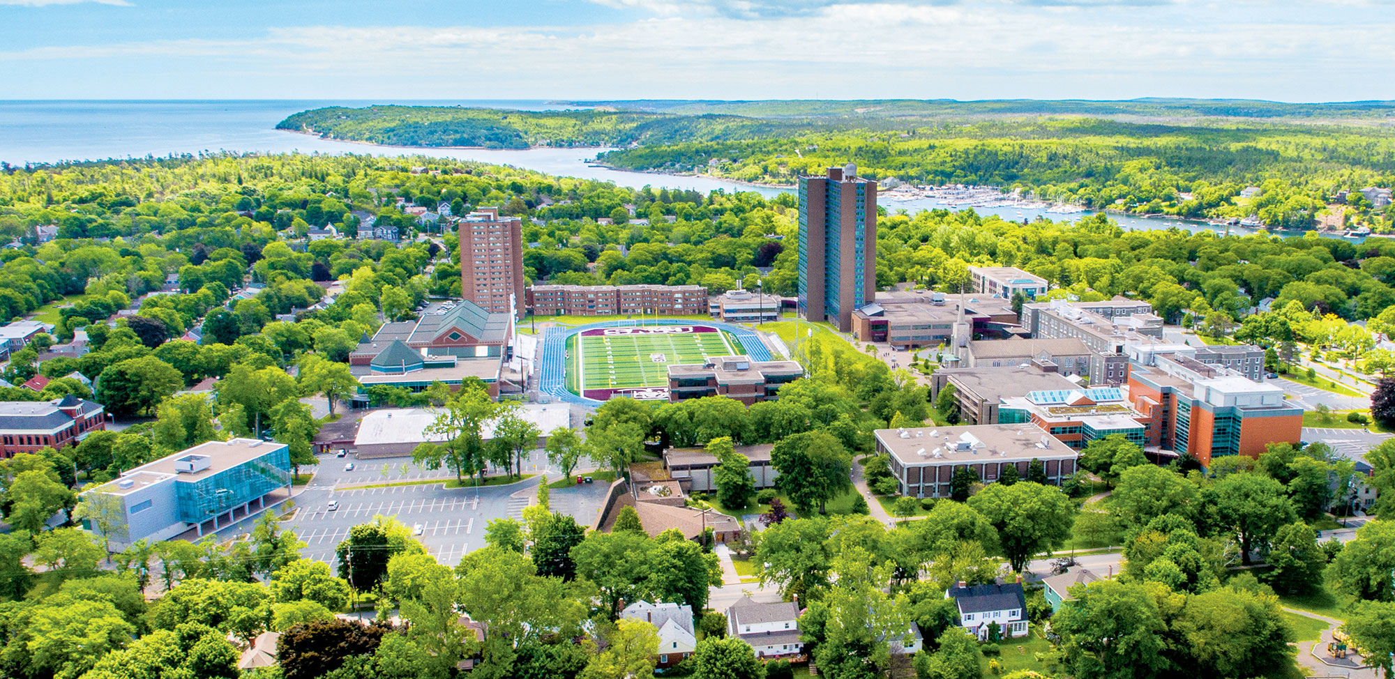 Aerial shot of campus